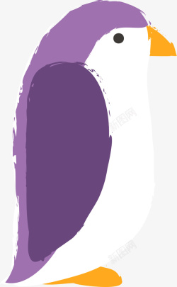 扁平化企鹅紫色企鹅免抠素材高清图片