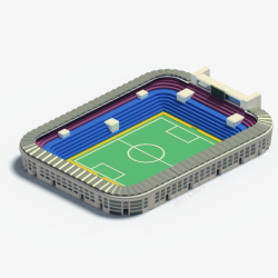 C4d建筑3D立体模型足球场素材