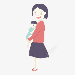 抱着婴儿的母亲PNG下载素材