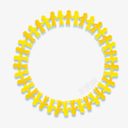 简约黄色小人边框素材