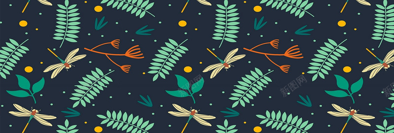 热带花纹背景图背景