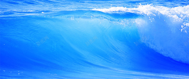 蓝色海水浪花背景背景