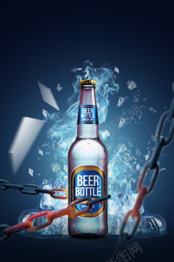 蓝色创意激情啤酒酒吧海报背景背景