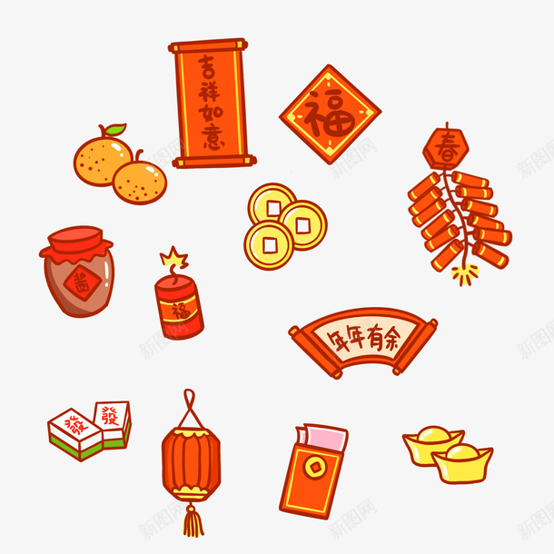 装饰元素元宝png免抠素材_88icon https://88icon.com 装饰 剪纸 鞭炮 红色 酒