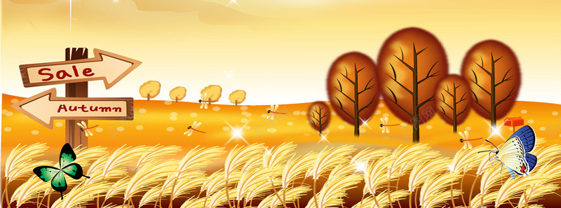 秋冬麦田丰收背景psd设计背景_88icon https://88icon.com 秋冬海报 秋冬 麦田 蝴蝶 丰收 秋冬女装 围巾 通话 海报banner 卡通 童趣 手绘