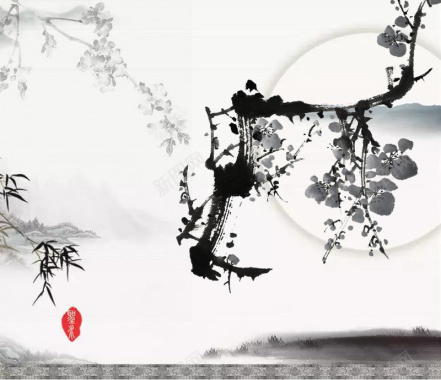 中国风水墨手绘背景背景