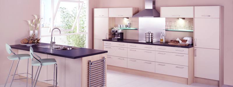 时尚现代厨房背景jpg设计背景_88icon https://88icon.com 时尚 现代 厨房 家装 餐椅 海报banner