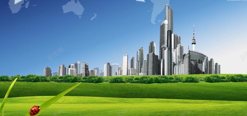高楼大厦建筑物草地海报背景jpg设计背景_88icon https://88icon.com 建筑物 大厦 科技 草地 高楼 蓝色 蓝天 白云 房地产 海报背景
