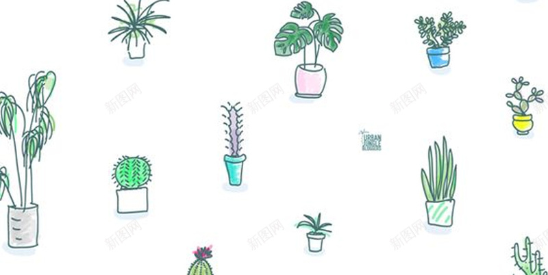 手绘清新植物盆栽平面广告jpg设计背景_88icon https://88icon.com 平面广告 手绘背景 植物盆栽 清新背景 壁纸 盆栽平铺 墙饰 平铺风格