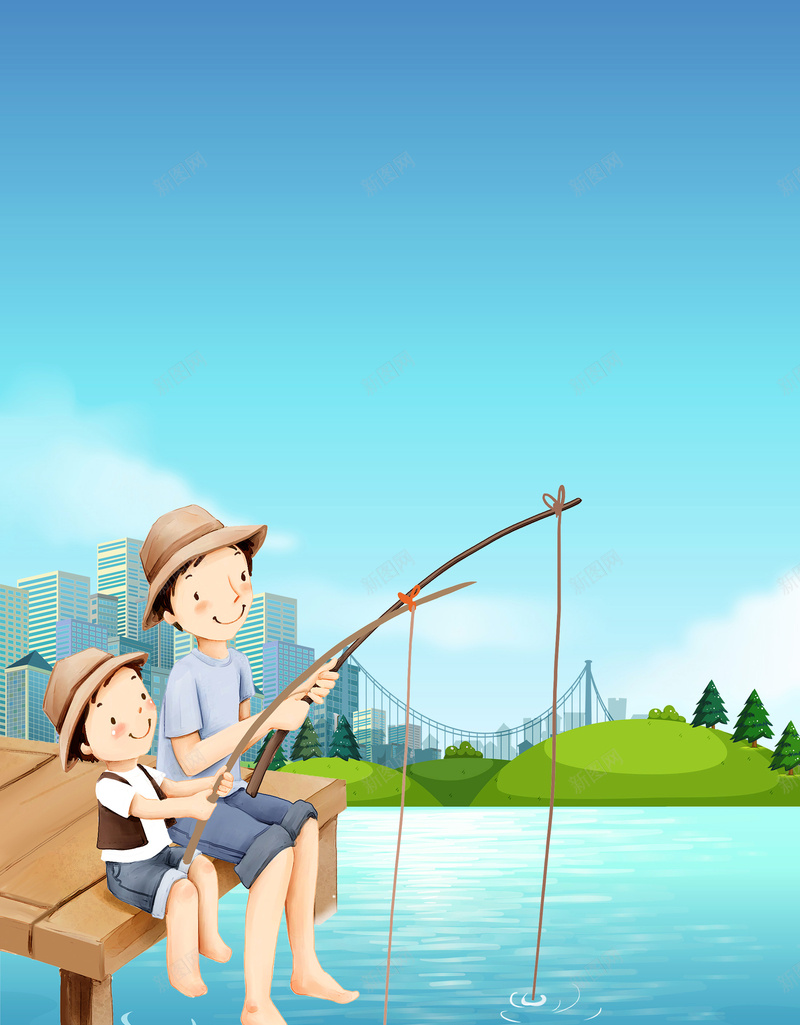 创意卡通风景父子钓鱼垂钓背景素材psd设计背景_88icon https://88icon.com 创意 卡通 风景 父子 钓鱼 垂钓 背景 素材