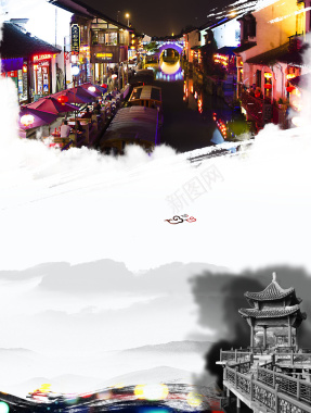 苏州旅游宣传海报背景素材背景