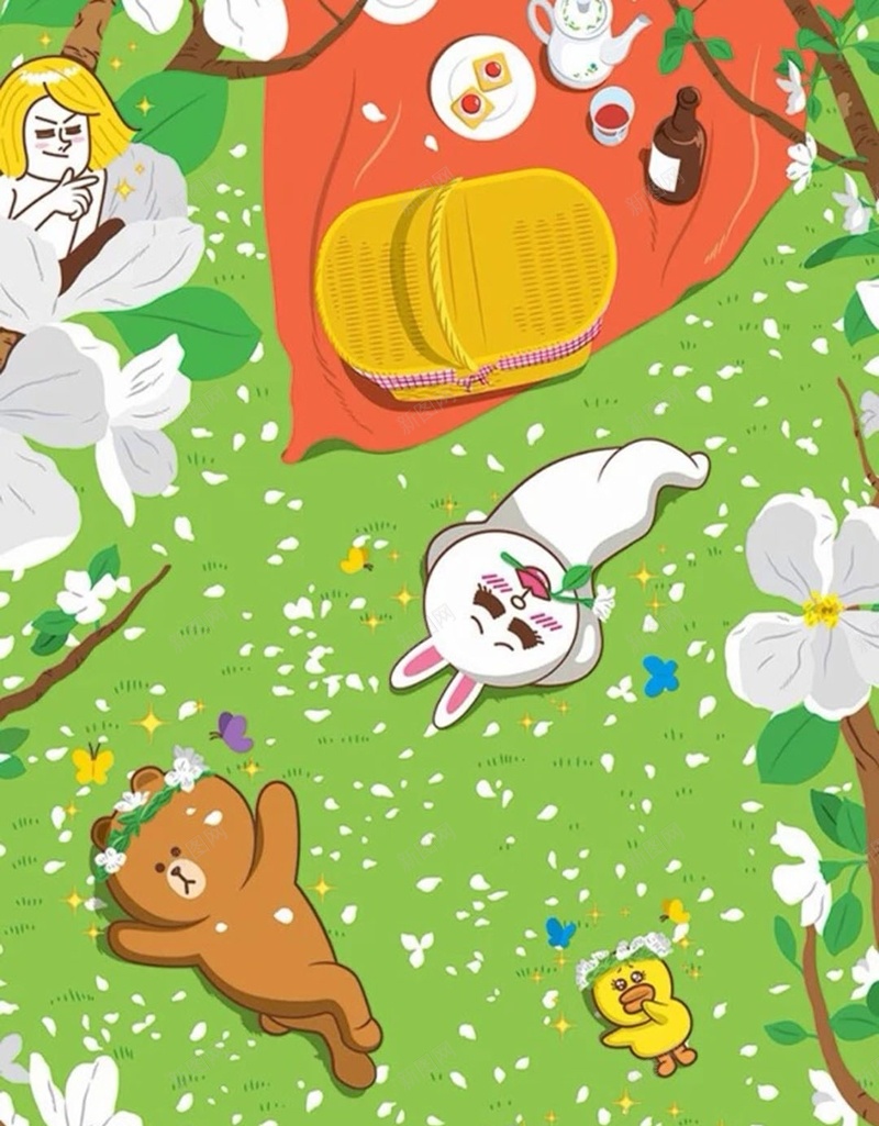 卡通可爱熊兔子H5背景jpg设计背景_88icon https://88icon.com 碎花 兔子 熊 草地 绿色 卡通 H5 h5 童趣 手绘