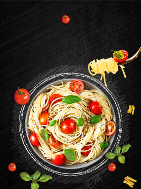 意大利面美食西餐海报背景背景
