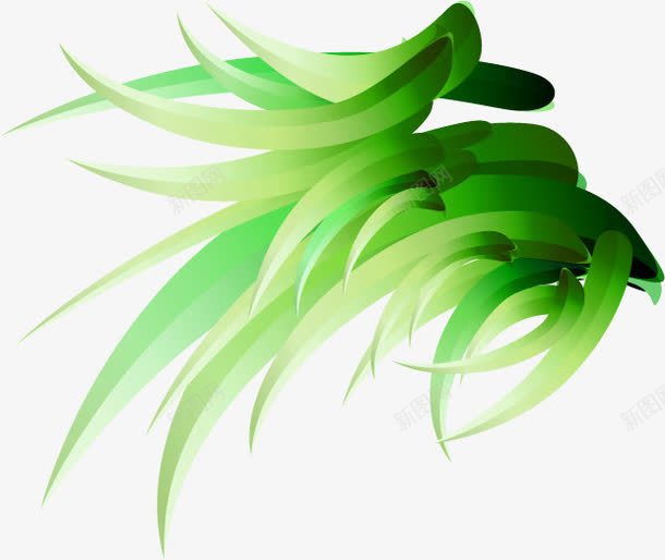 手绘创意绿色的植物效果水草png免抠素材_88icon https://88icon.com 创意 绿色 植物 效果 水草
