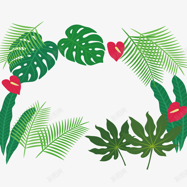 热带植物花间边框纹理矢量ai免抠素材_88icon https://88icon.com 热带植物 植物 花间边框 边框纹理 矢量 装饰图案
