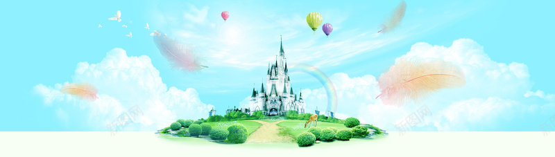 天空之城大气梦幻清新蓝色海报背景psd设计背景_88icon https://88icon.com 天空之城 大气 梦幻 清新 羽毛 城堡 小岛 蓝色 海报 背景 开心