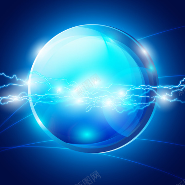 科幻蓝色电球电流背景素材背景