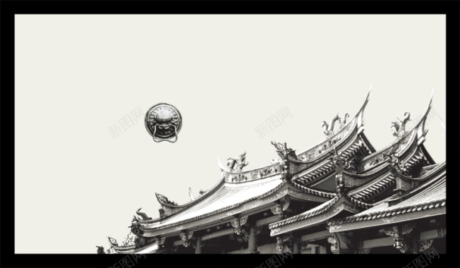 中国风传统建筑广告背景背景
