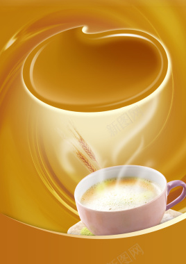早餐奶茶海报背景素材背景