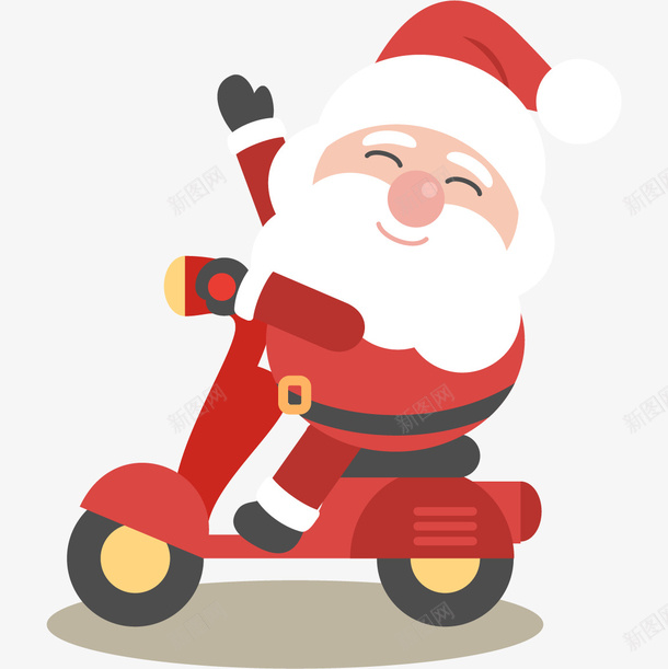 骑车的圣诞老人png免抠素材_88icon https://88icon.com 电车 红色 PNG图形 装饰 矢量图 人物