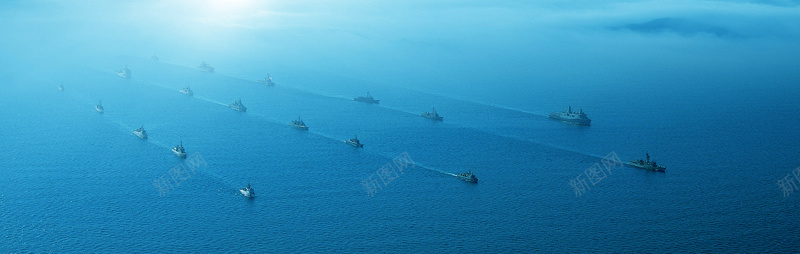 蓝色大海战舰背景背景