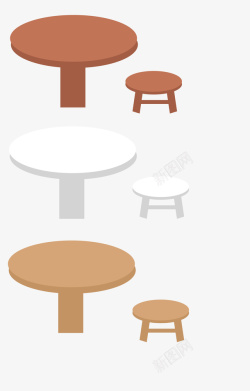 桌子椅子棕色复古可爱素材