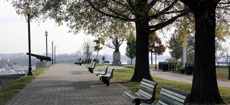 小清新公园海报素材背景