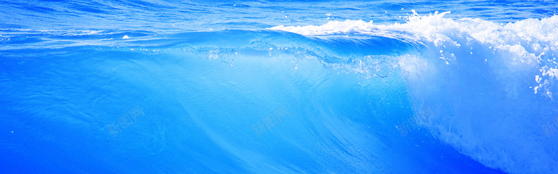 蓝色海洋浪花背景背景