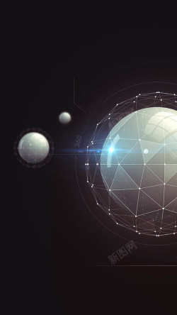 科技感连线科幻光点球体背景高清图片