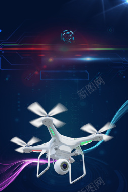 无人机技术海报背景背景