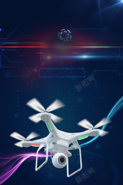 科技创新成果无人机技术海报背景高清图片