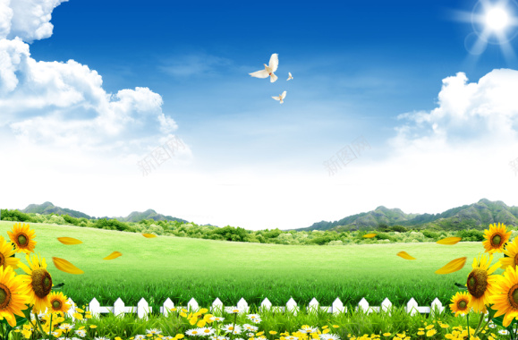 春季美景图片背景素材背景