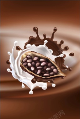 唯美简约美食巧克力主题背景图背景