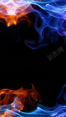 蓝红色火焰H5背景素材背景
