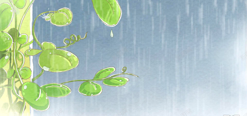 卡通手绘植物背景jpg设计背景_88icon https://88icon.com 海报banner 下雨 卡通 手绘 植物 童趣