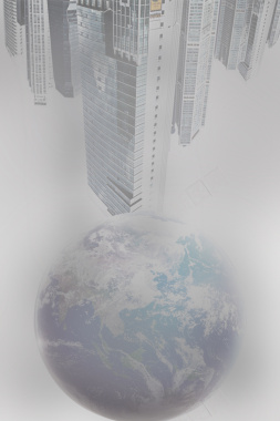 雾霾中的城市地球背景背景