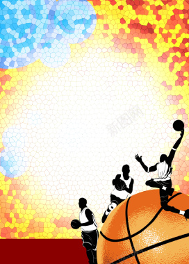 运动篮球海报打蓝球背景
