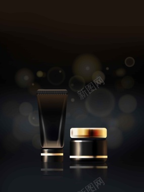 化妆品宣传时尚化妆品黑色背景