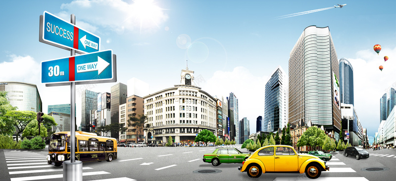 淘宝城市建筑汽车路标道路蓝天白云楼房海报psd设计背景_88icon https://88icon.com 城市 建筑 汽车 路标 道路 蓝天 白云 楼房 海报 背景