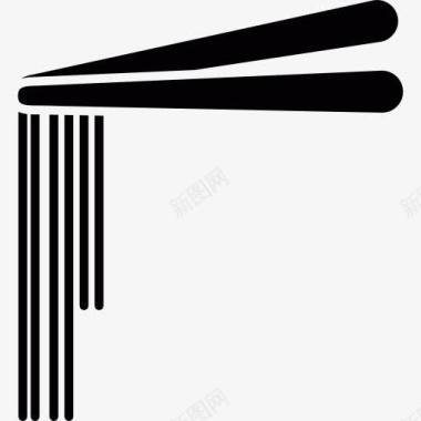面条筷子与面条图标图标