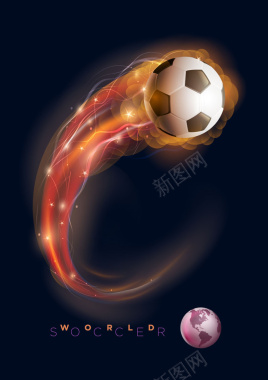 光效火焰足球背景素材背景