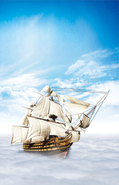 企业文化帆船海报背景素材背景
