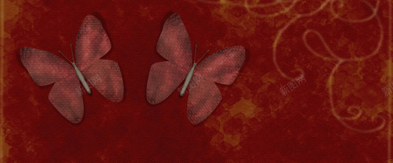 红色蝴蝶纹理地毯背景