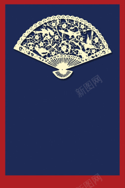 中式传统折扇元宵汤圆背景素材背景