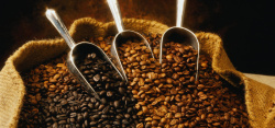 咖啡麻布袋咖啡豆背景高清图片