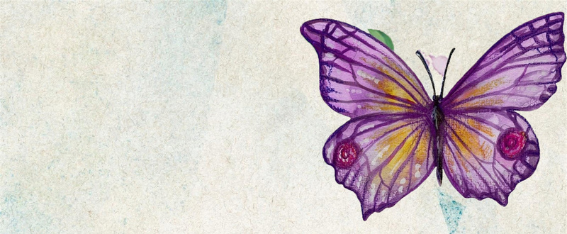 紫色蝴蝶手绘纹理背景背景