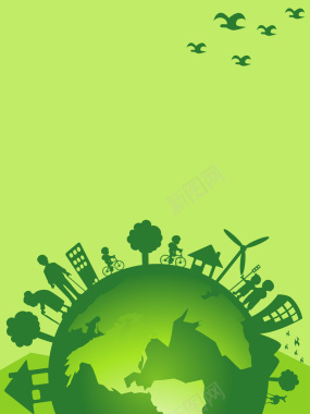 绿色地球创意环保星球背景素材背景