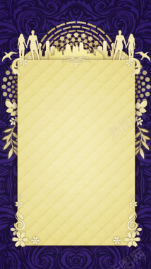 蓝紫色情侣相框背景图背景