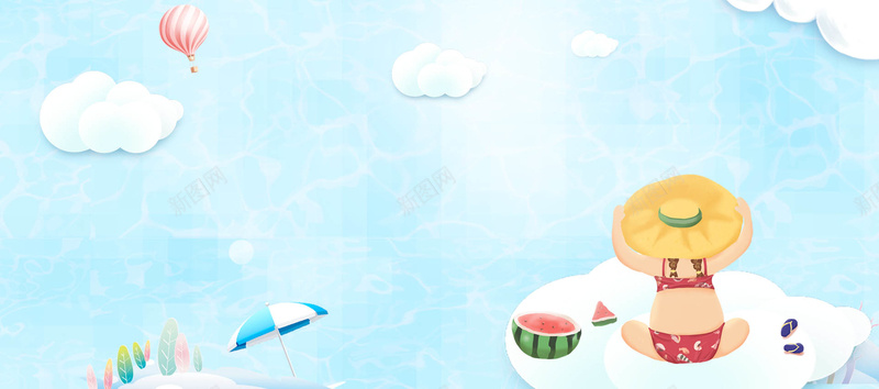 处暑夏季卡通童趣蓝色bannerpsd设计背景_88icon https://88icon.com 处暑 夏季 清爽 清凉 促销 手绘西瓜 手绘儿童 母婴用品 母婴促销 婴童促销 卡通童趣 蓝色背景