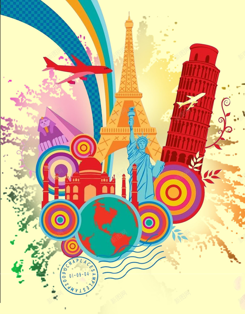 世界著名旅游景点背景jpg设计背景_88icon https://88icon.com 旅行 旅游 巴黎埃菲尔铁塔 巴黎风光 大笨钟 游玩宣传 蓝色背景 H5背景 旅游风景 卡通旅游